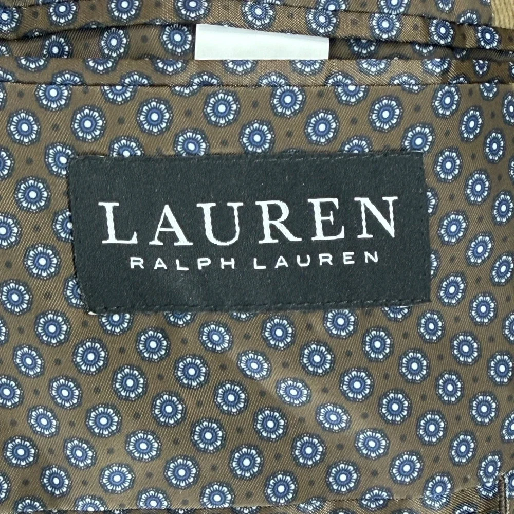Lauren Ralph Lauren Mens 46R‎ Corduroy Sport Coat Tan Elbow Patches Blazer 46 R
